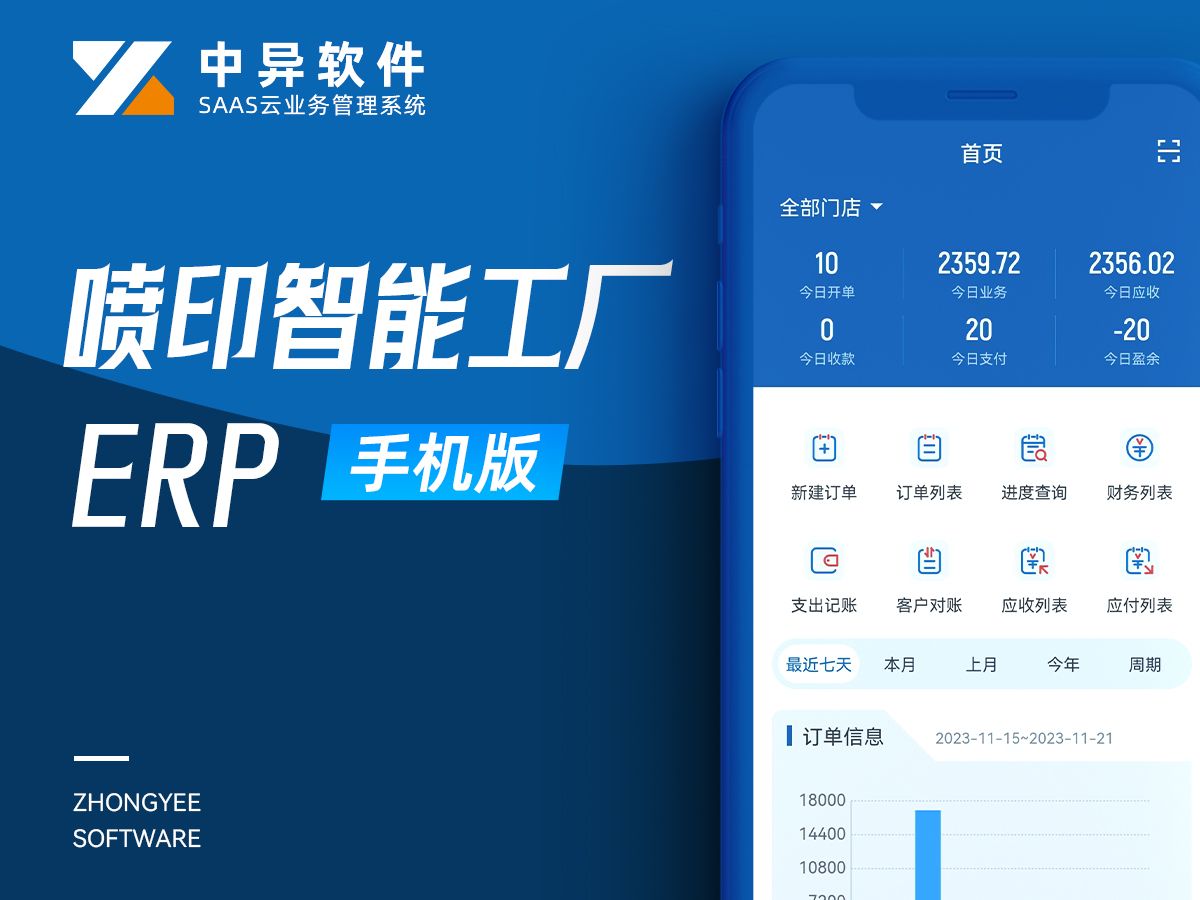 喷印智能工厂手机ERP 广告公司管理的新一代利器